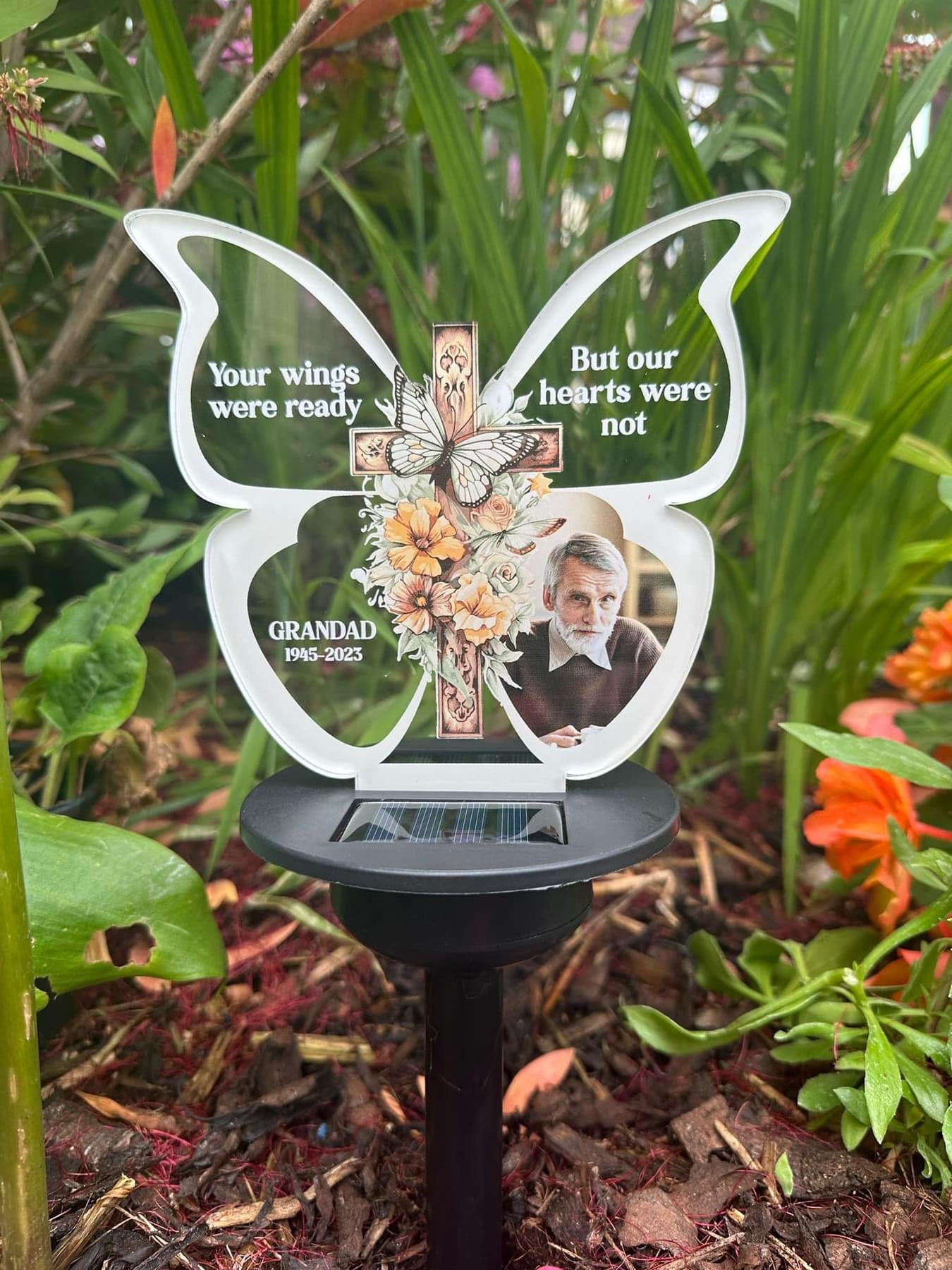 Memorial Butterfly Garden Solar Led Light