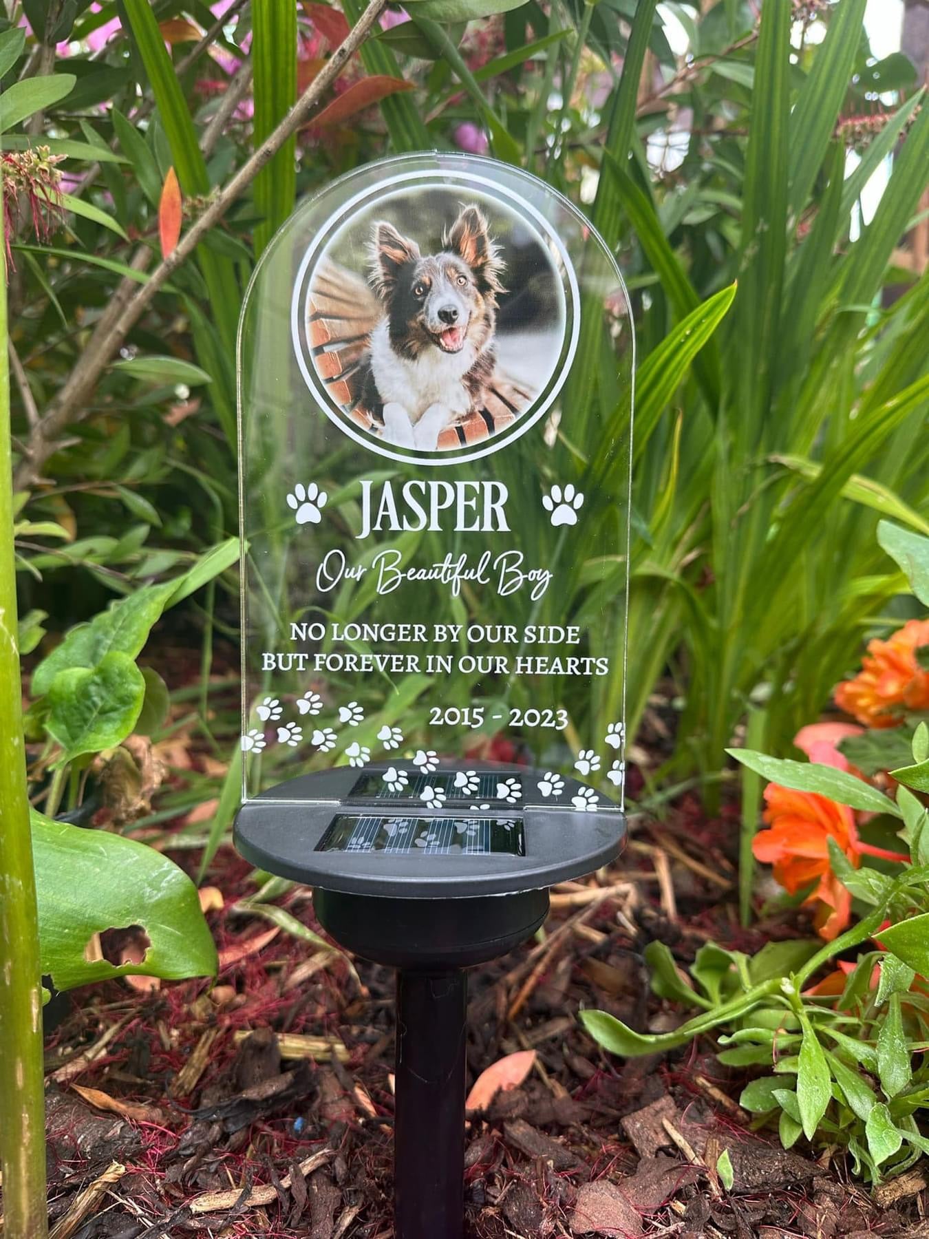 Memorial Dog Garden Solar Led Light