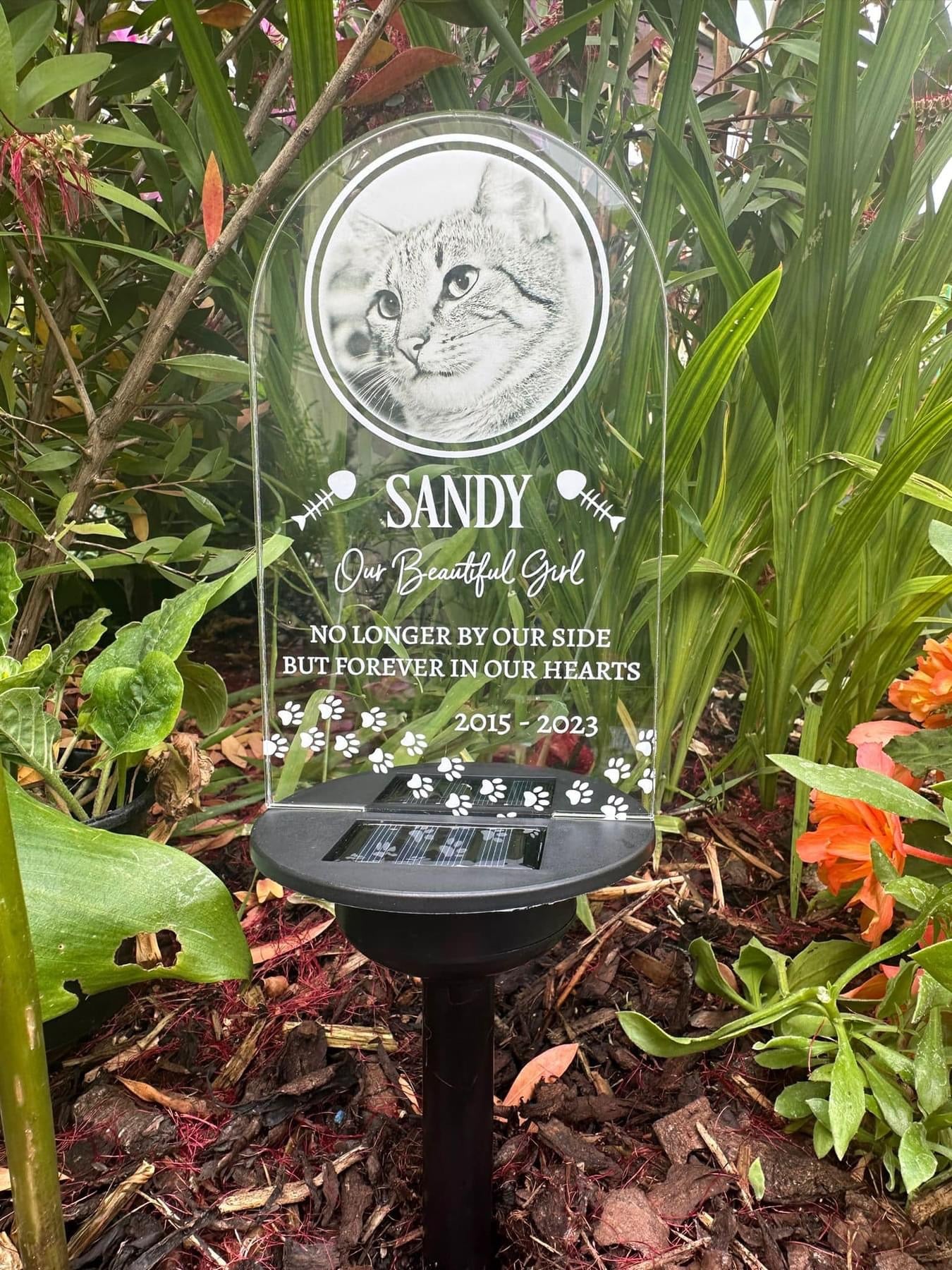 Memorial Cat Garden Solar Led Light