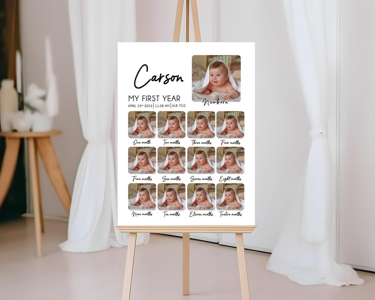 First Year Photo Birthday Board