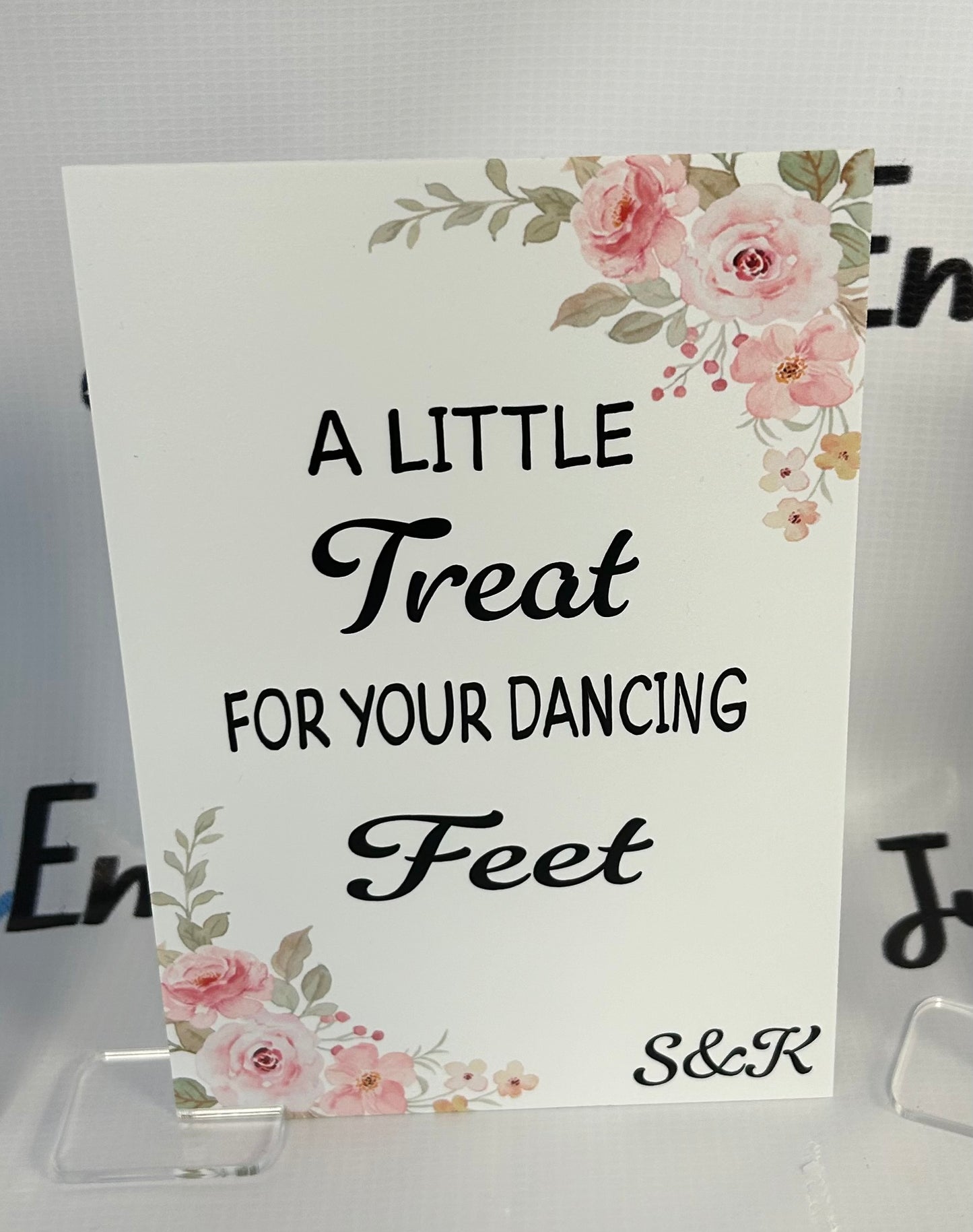 Light Pink Roses Wedding Signs