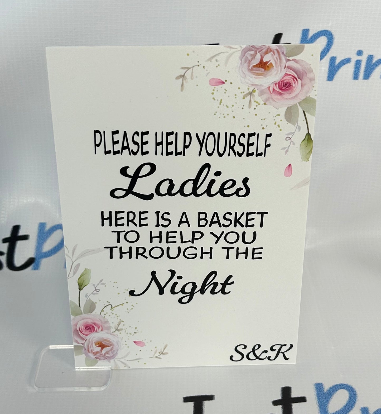 Light Pink Roses Wedding Signs