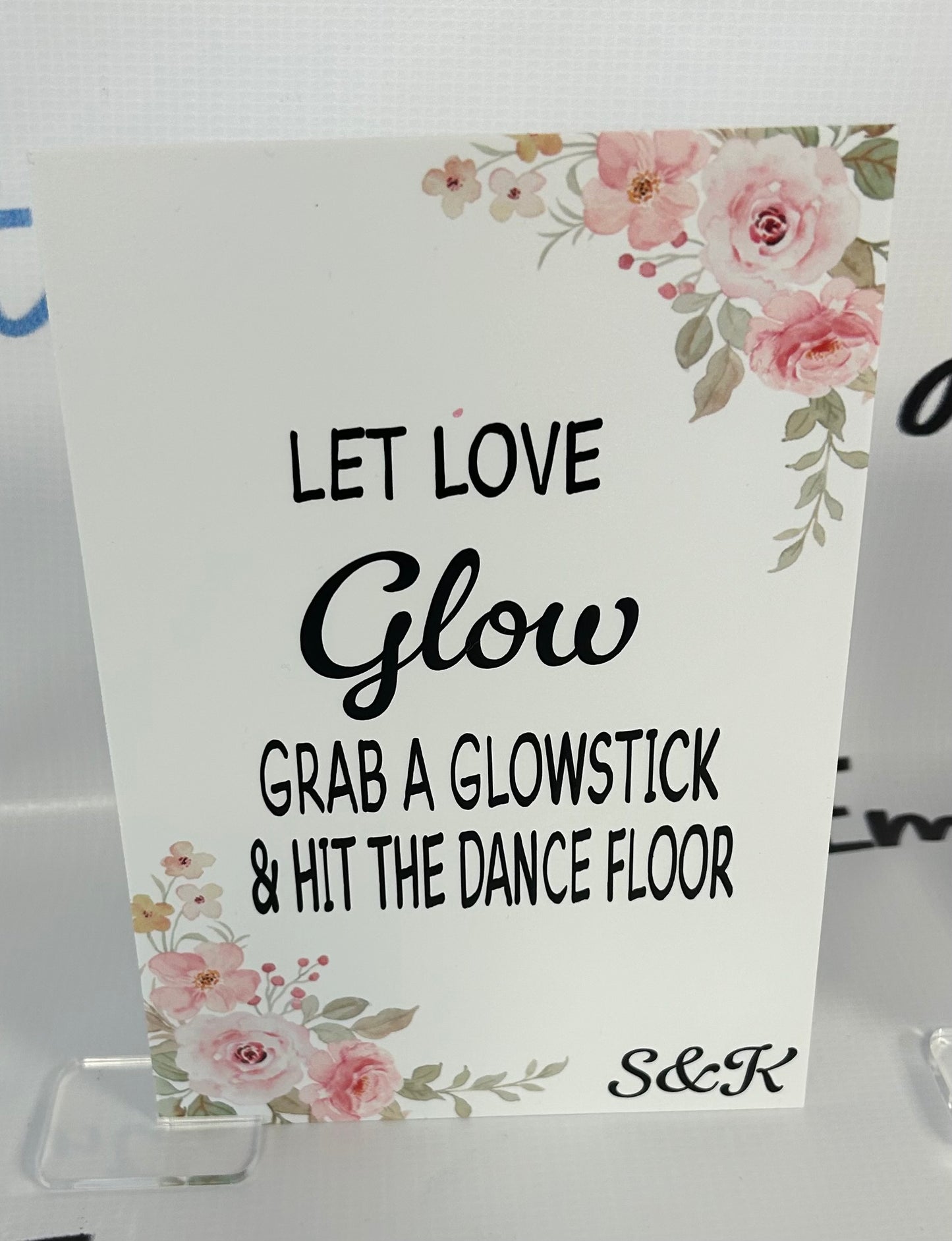 Light Pink Roses Wedding Signs