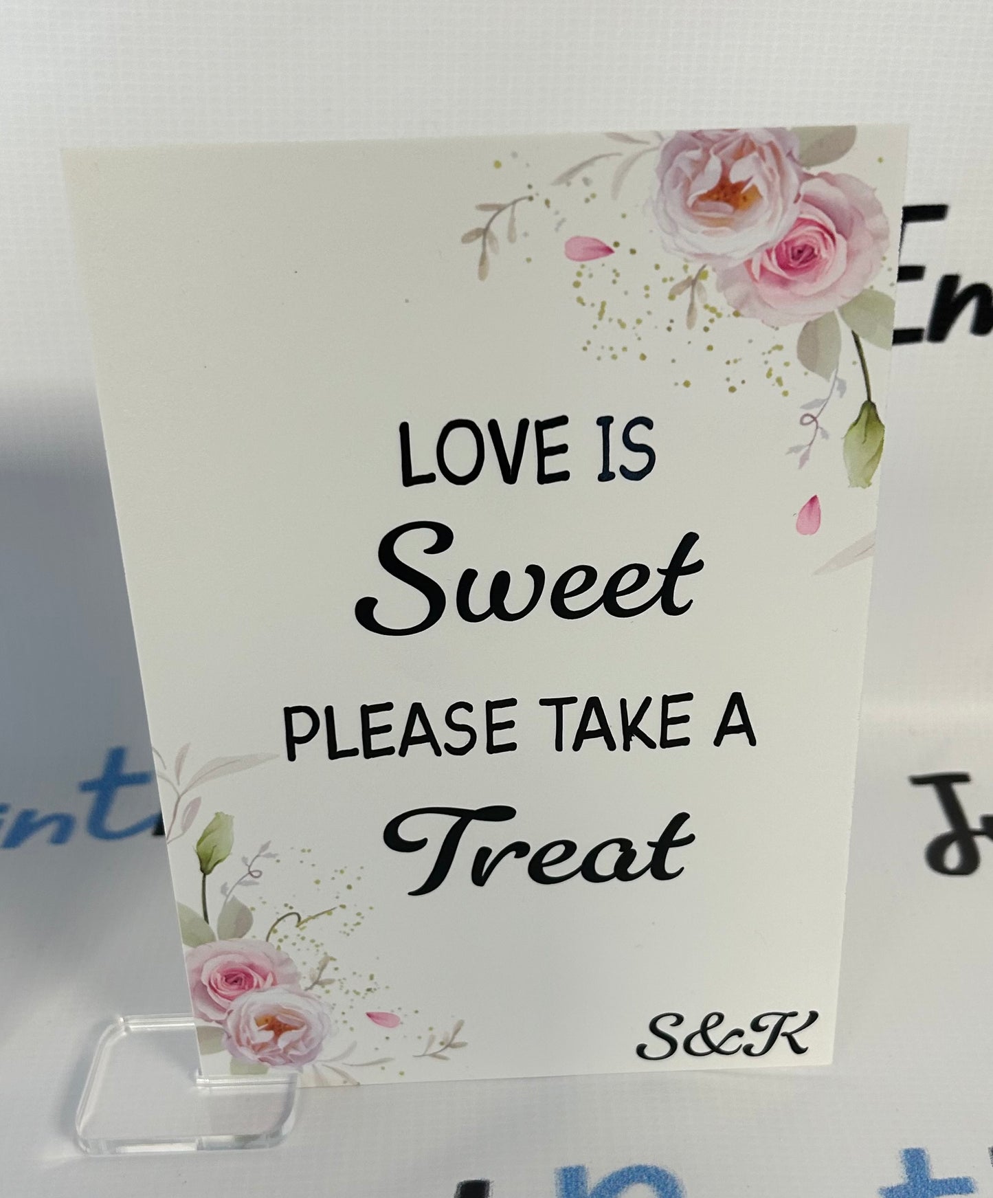 Light Pink Roses Wedding Signs