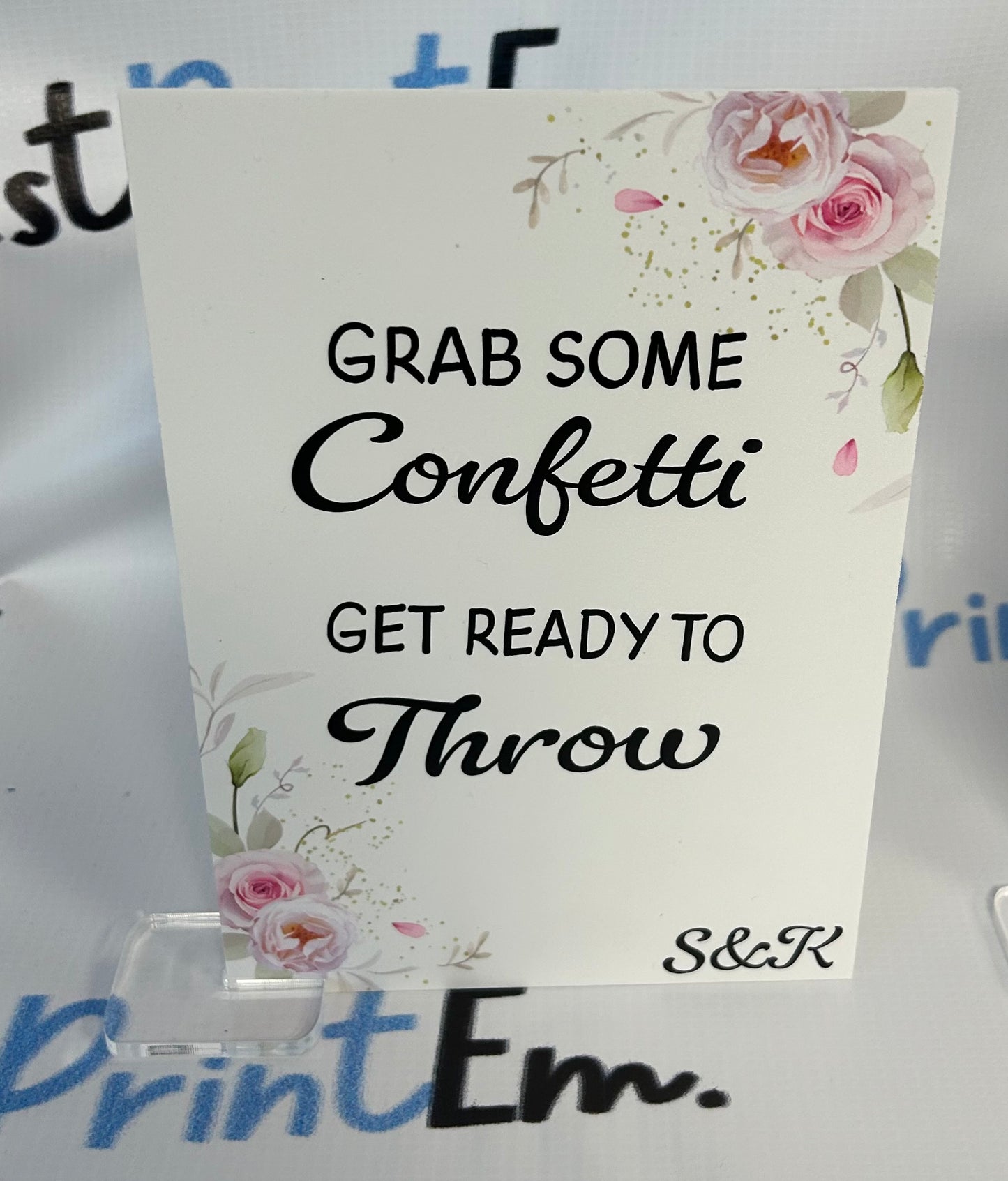 Light Pink Roses Wedding Signs