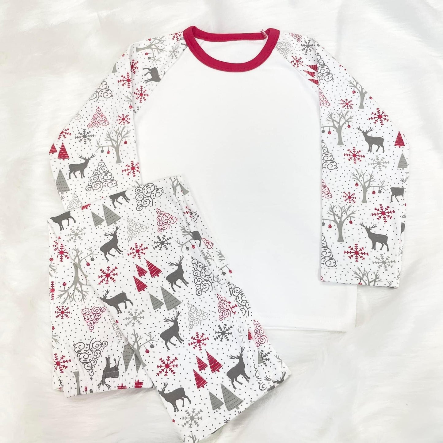 Family Christmas Pjs - Grey Reindeer- Close your eyes