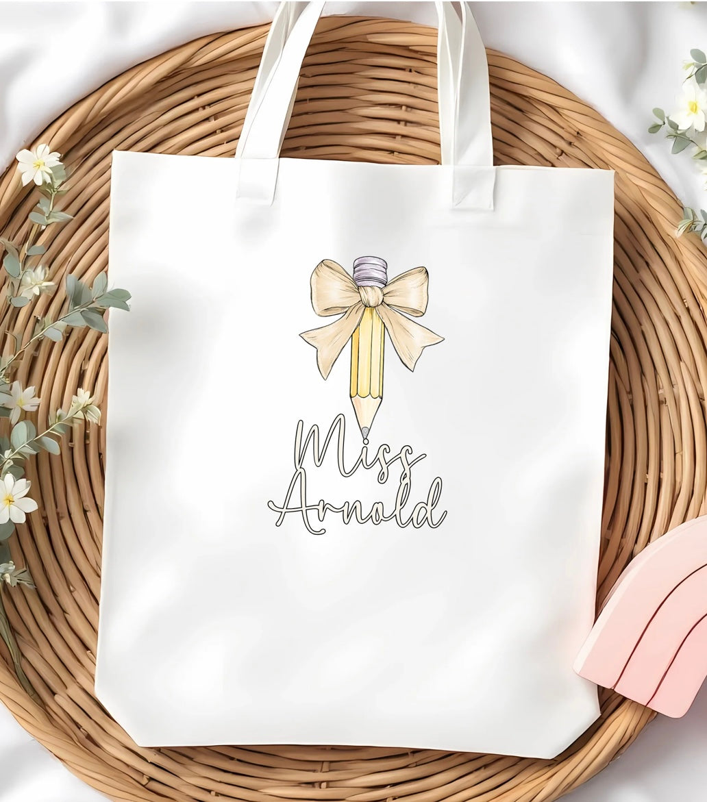 Bow Pencil Tote Bag