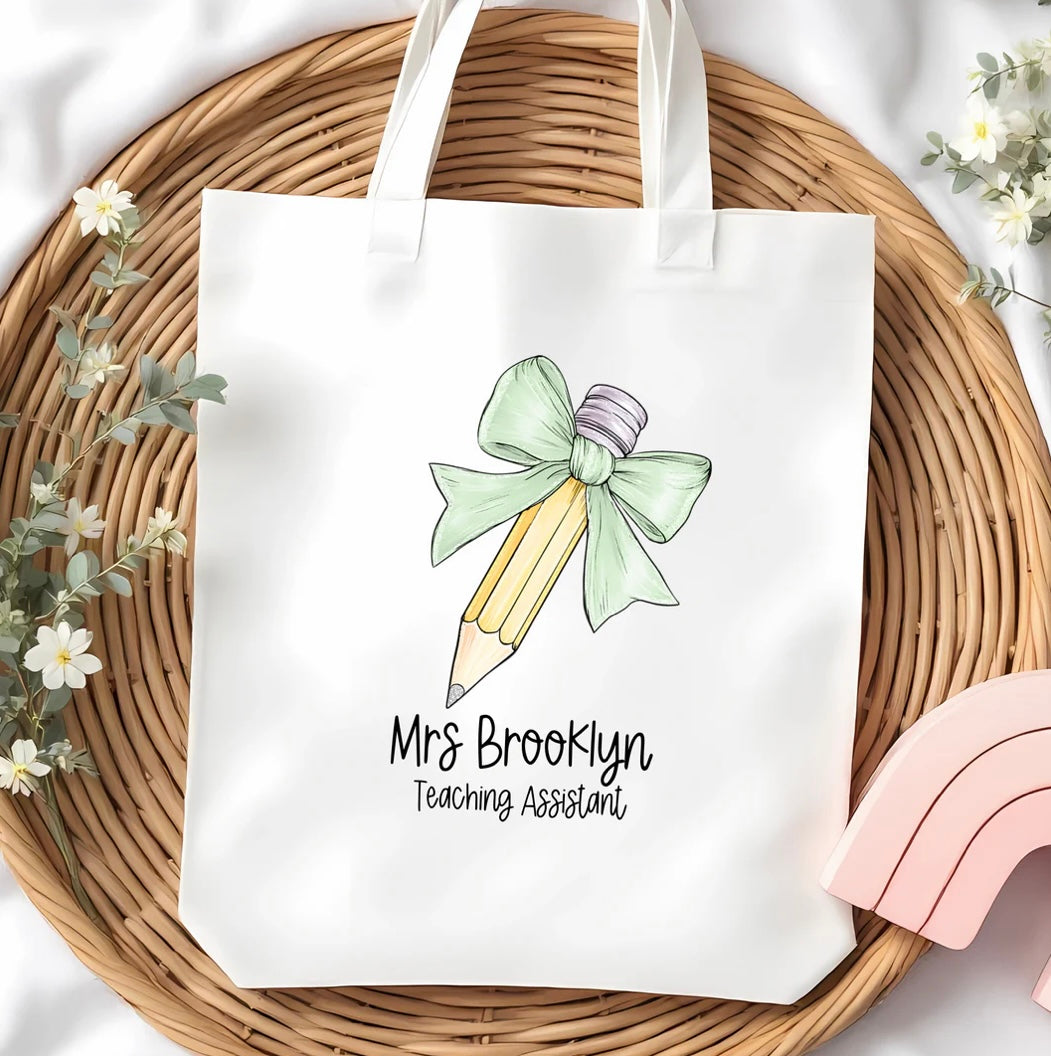 Bow Pencil Tote Bag