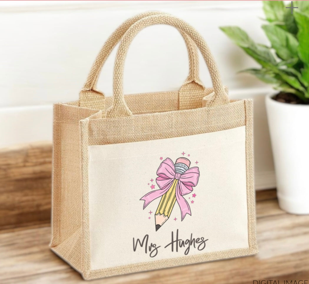 Teacher Mini Jute Bag