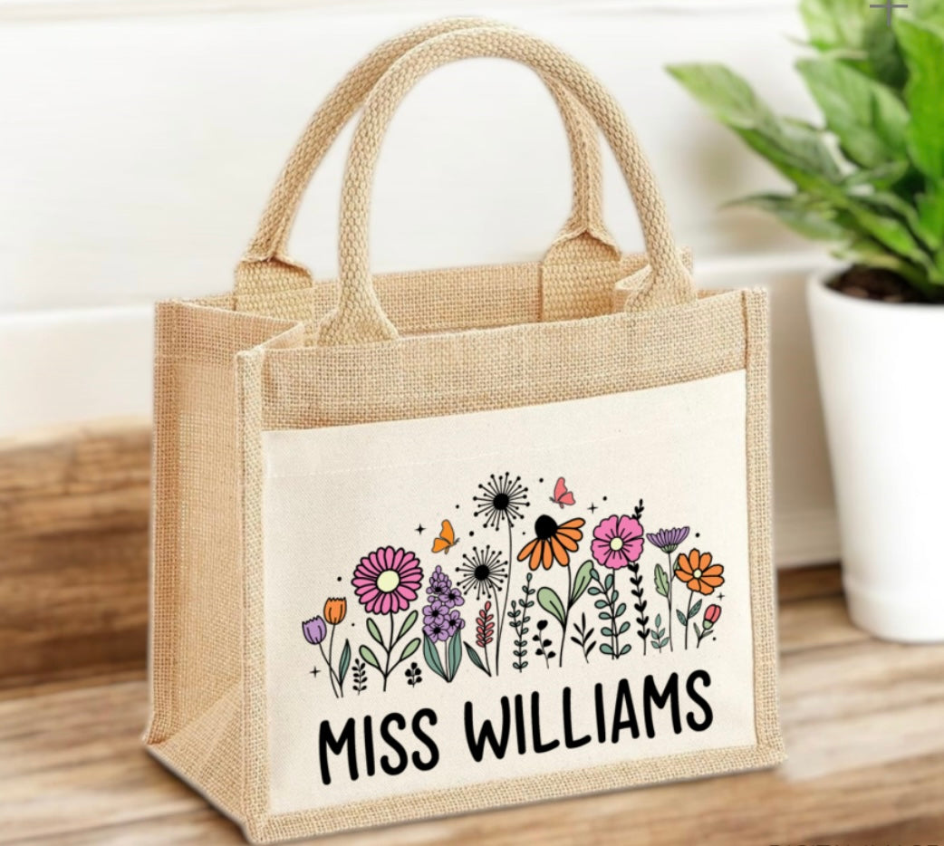 Teacher Mini Jute Bag