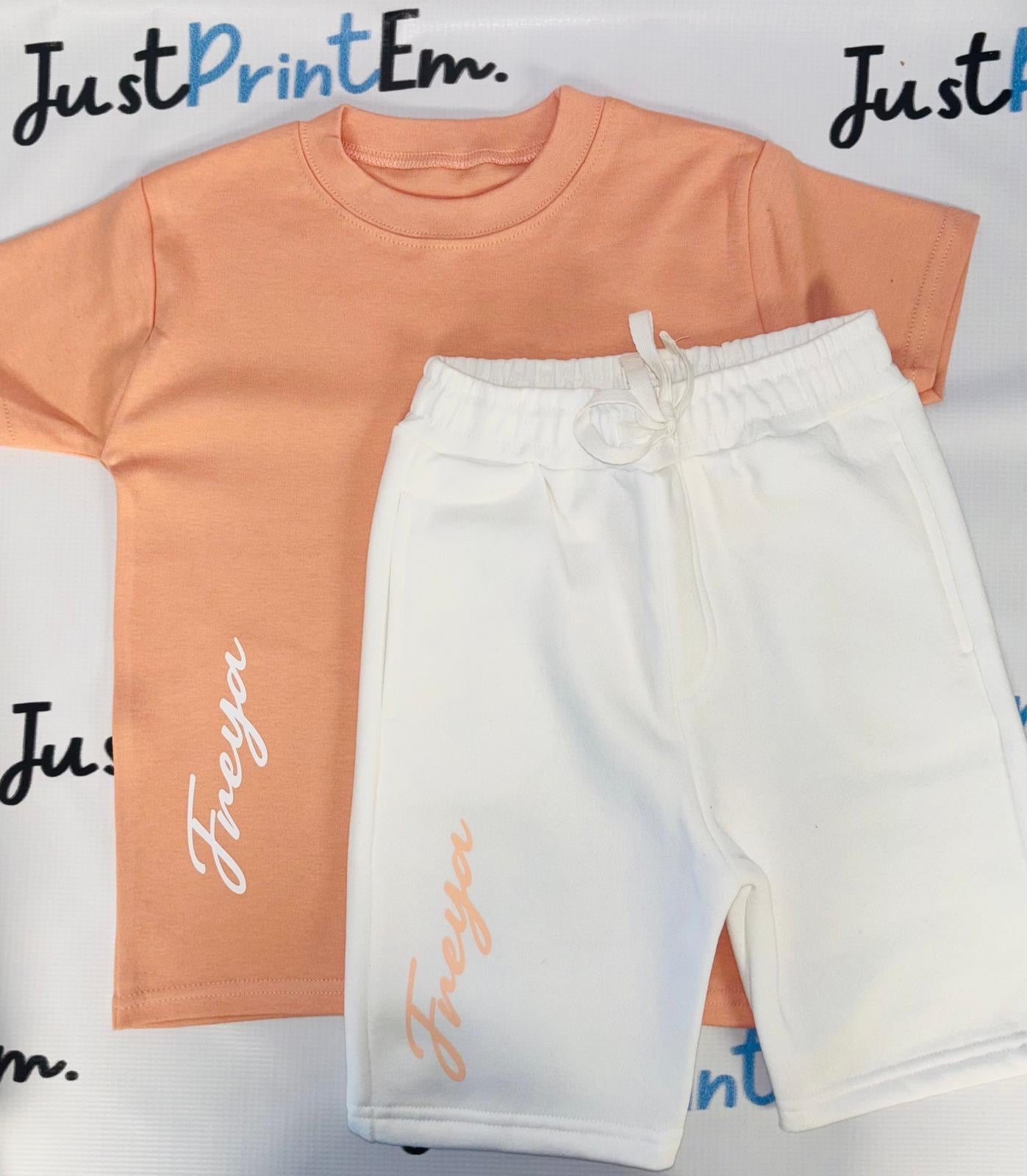 Short Sleeve Children T-Shirts and Short Set