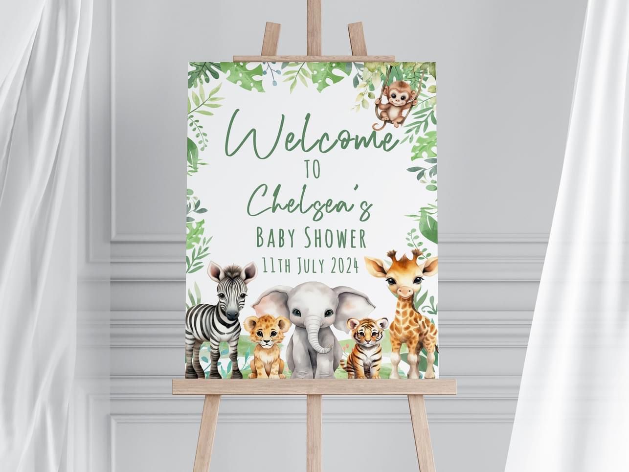 Safari Baby Shower Welcome Board