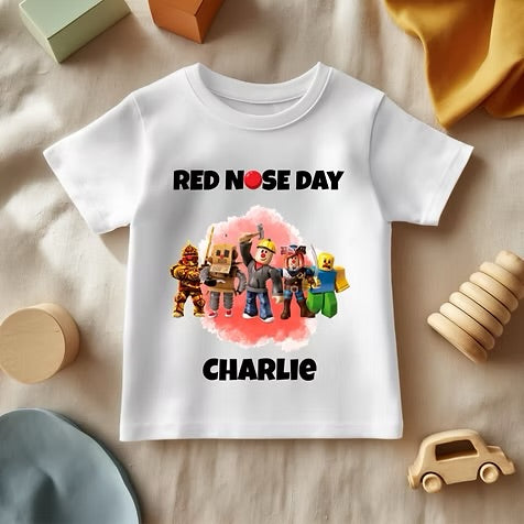 Roblox Red Nose Day - White T/Shirt - Long Sleeve Top - Jumper - Hoody