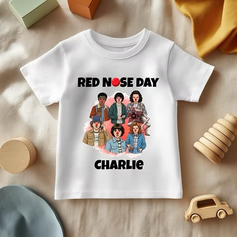 Stranger Things Red Nose Day - White T/Shirt - Long Sleeve Top - Jumper - Hoody