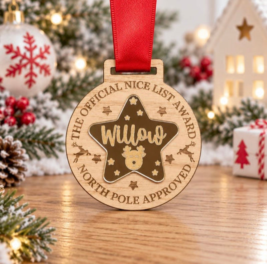Personalised Nice List Medal