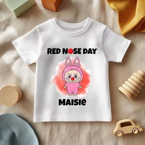 Labubu Red Nose Day - White T/Shirt - Long Sleeve Top - Jumper - Hoody