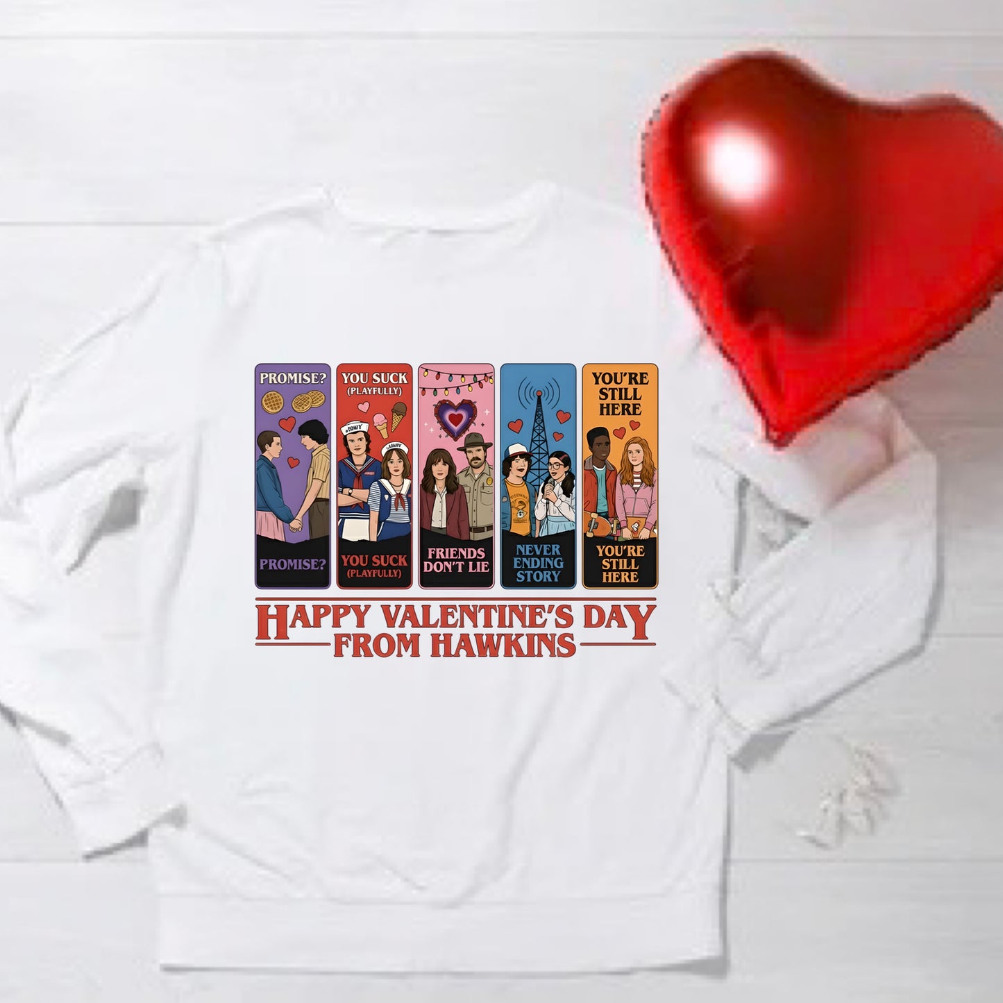 Valentine Stranger Things Tops (mixed designs)