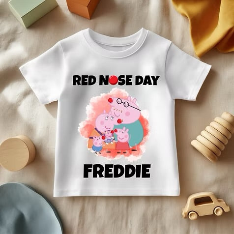 Peppa Pig Red Nose Day - White T/Shirt - Long Sleeve Top - Jumper - Hoody