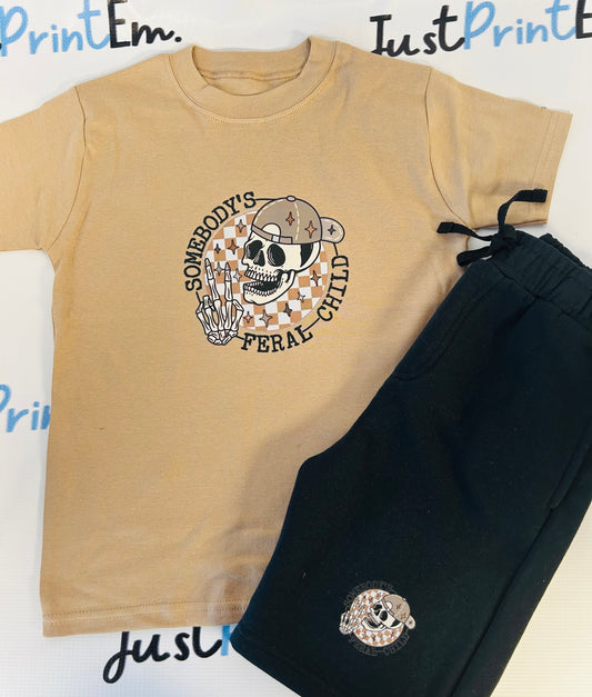 Somebody’s Feral Child T/Shirt & Short Set