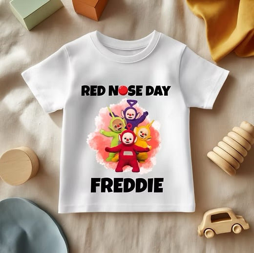 Teletubbies Red Nose Day - White T/Shirt - Long Sleeve Top - Jumper - Hoody