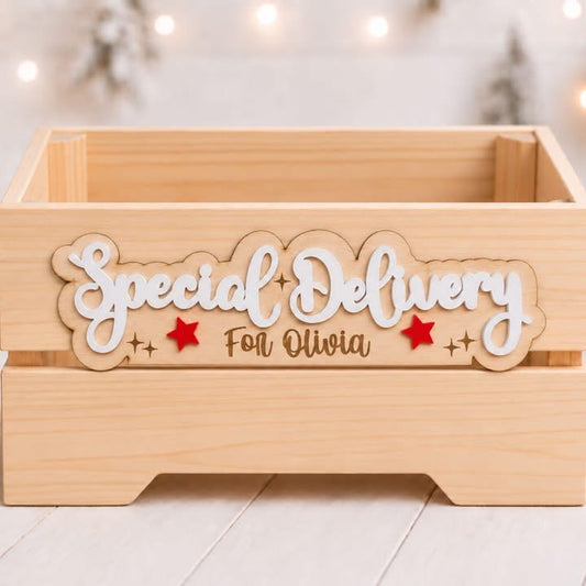 Christmas Special Delivery Personalised Plaque & Crate