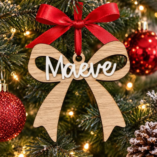 Bow Wooden Ornaments
