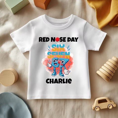 6 7 Red Nose Day - White T/Shirt - Long Sleeve Top - Jumper - Hoody