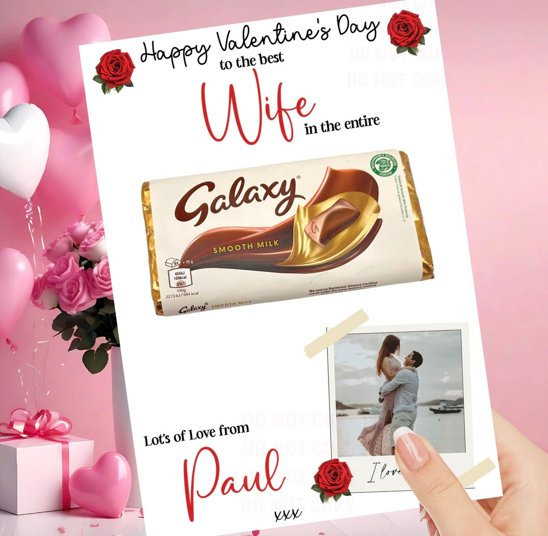 Valentines Chocolate & Photo Card