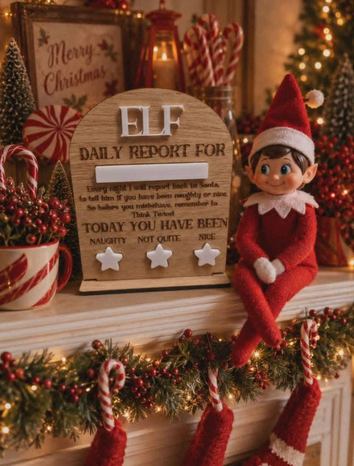Elf Report... 4mm Oak Veneered & White Acrylic with stand