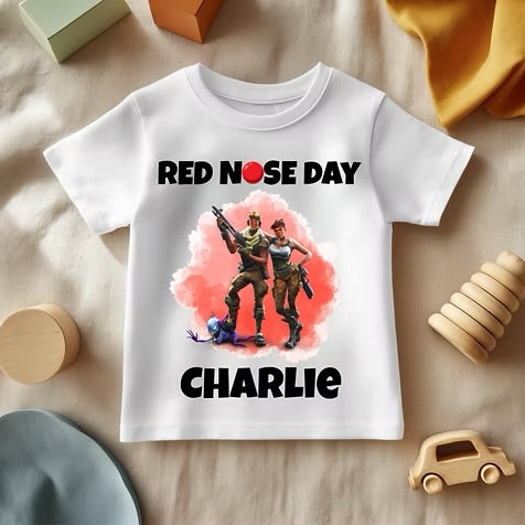 Fortnite Red Nose Day - White T/Shirt - Long Sleeve Top - Jumper - Hoody