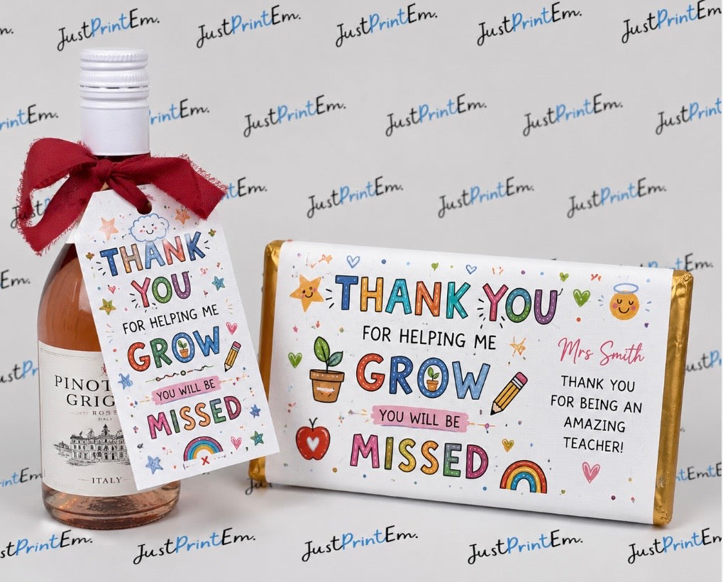 Teacher Gifts- Bottle & Chocolate