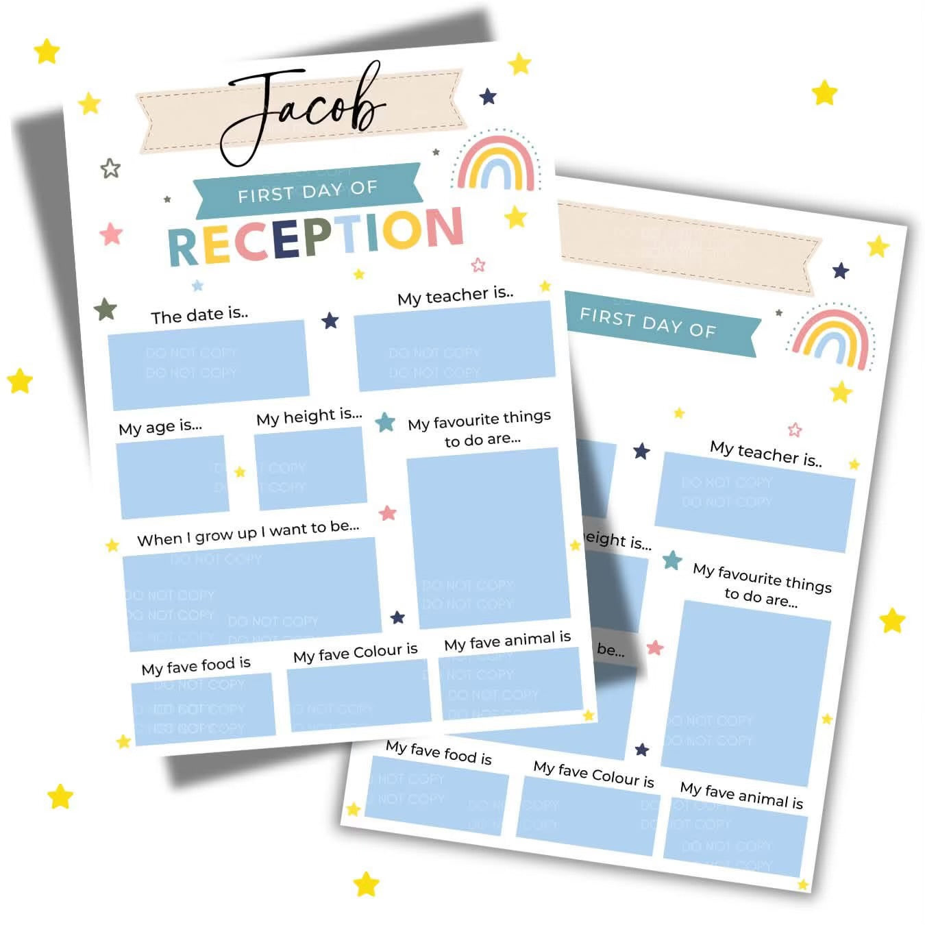 Starting Nursery/Reception/ School A4 Cards