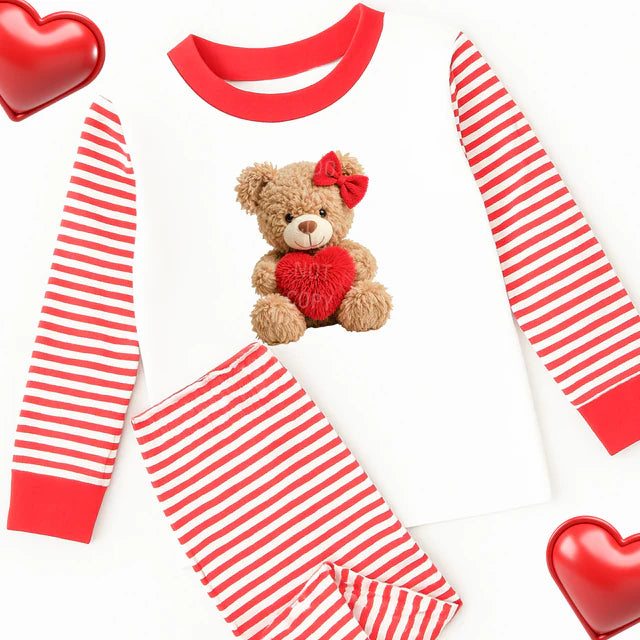 Valentines Bear with Bow PJs