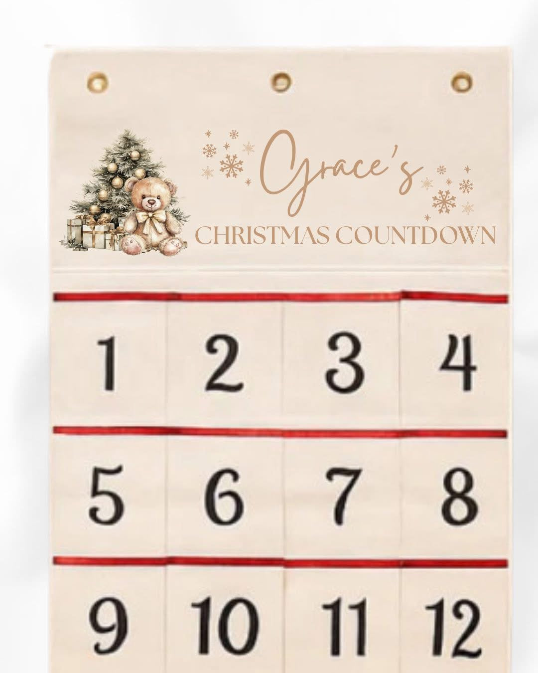 Hanging 24 Day Canvas Advent Calendar