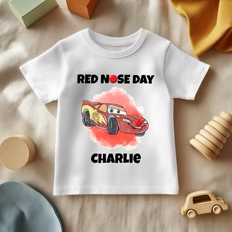 Cars Red Nose Day - White T/Shirt - Long Sleeve Top - Jumper - Hoody