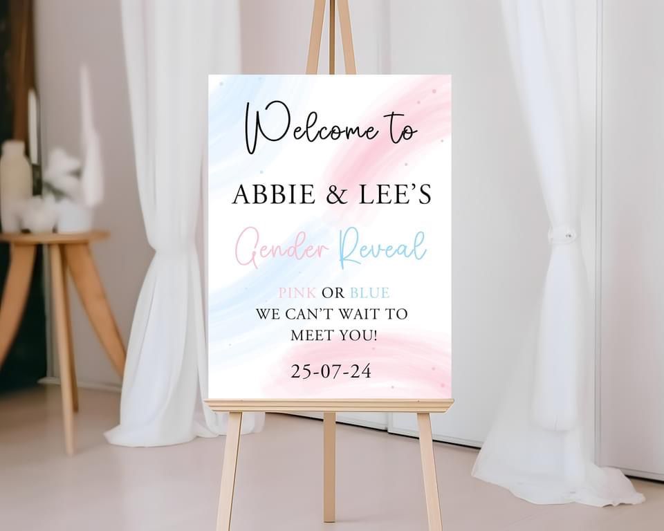 Gender Reveal Welcome Board