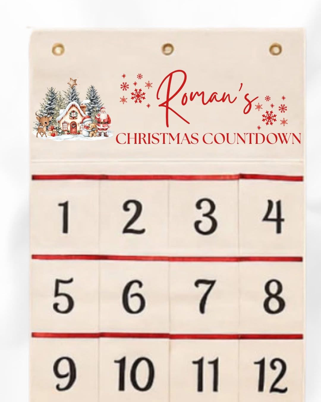 Hanging 24 Day Canvas Advent Calendar