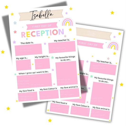 Starting Nursery/Reception/ School A4 Cards