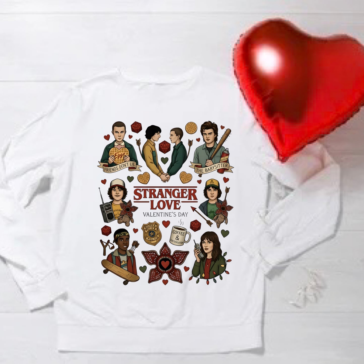 Valentine Stranger Things Tops (mixed designs)