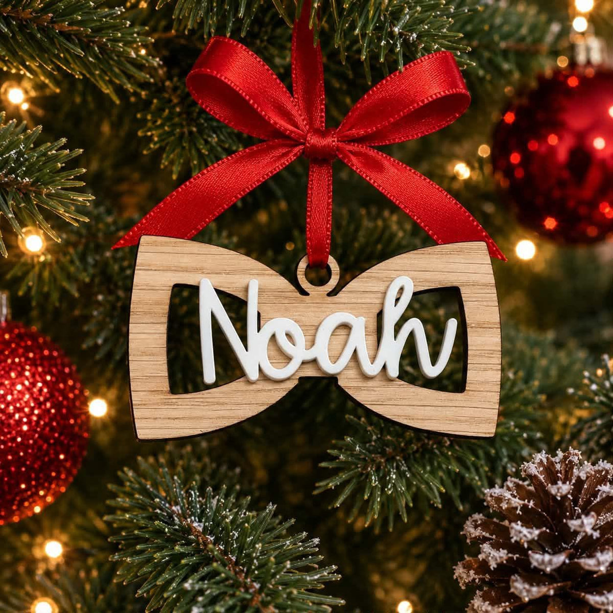 Dicky Bow Wooden Ornaments