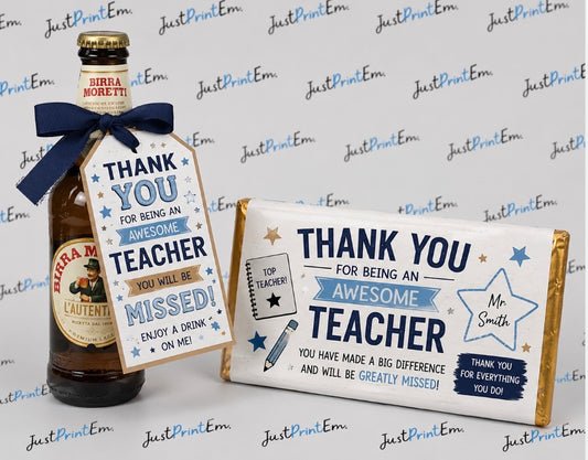 Teacher Gifts- Bottle & Chocolate