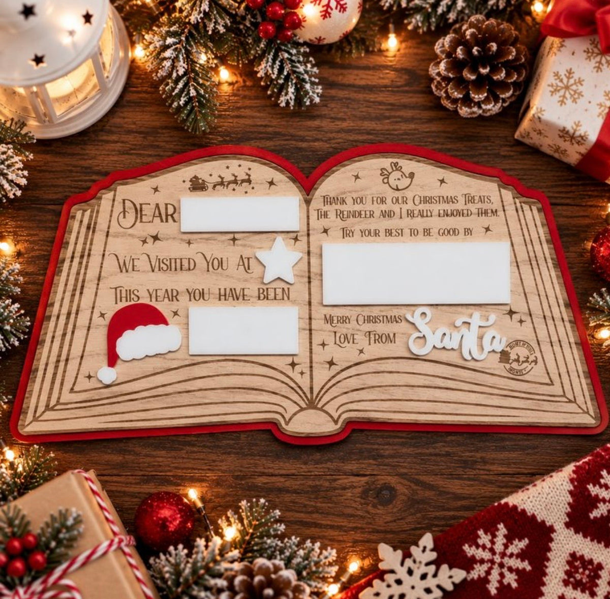 Dear... Love From Santa Open Book Red Backing