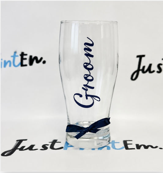 Wedding Party Pint Glass 1pc
