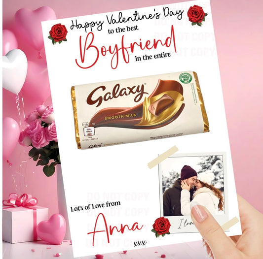 Valentines Chocolate & Photo Card