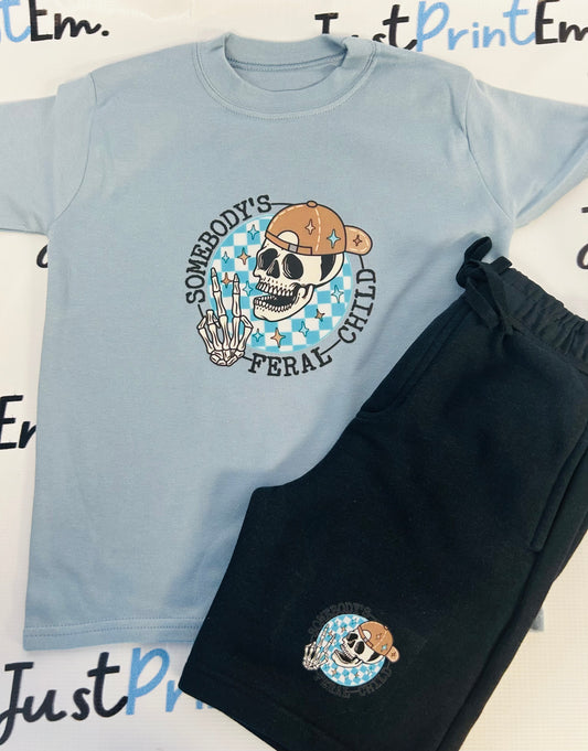 Somebody’s Feral Child T/Shirt & Short Set