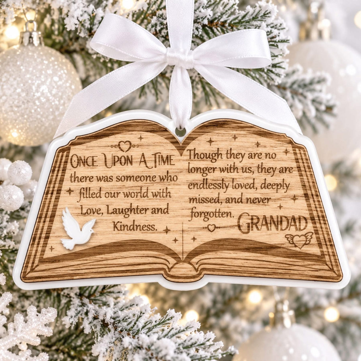 Christmas Memorial Story Book Ornament