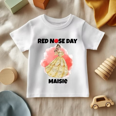 Belle Red Nose Day - White T/Shirt - Long Sleeve Top - Jumper - Hoody