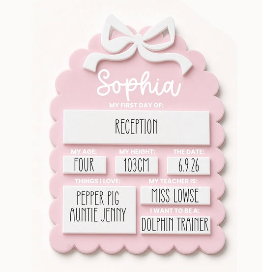 Acrylic Starting Nursery/Reception/School Board