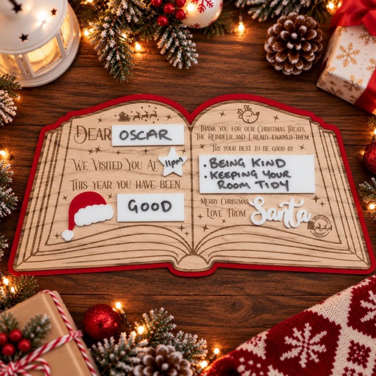 Dear... Love From Santa Open Book Red Backing