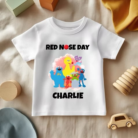 Sesame Street Red Nose Day - White T/Shirt - Long Sleeve Top - Jumper - Hoody